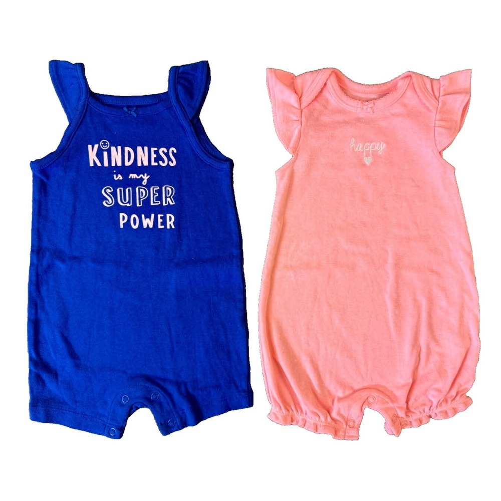 Carters Baby Girl Clothes Lot 6 Months Romper Summer Outfits Lot Happy‎ Kindness